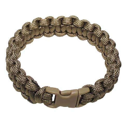 MFH braccialetto paracord, coyote tan, chiusura a clip, larghezza 1,9 cm