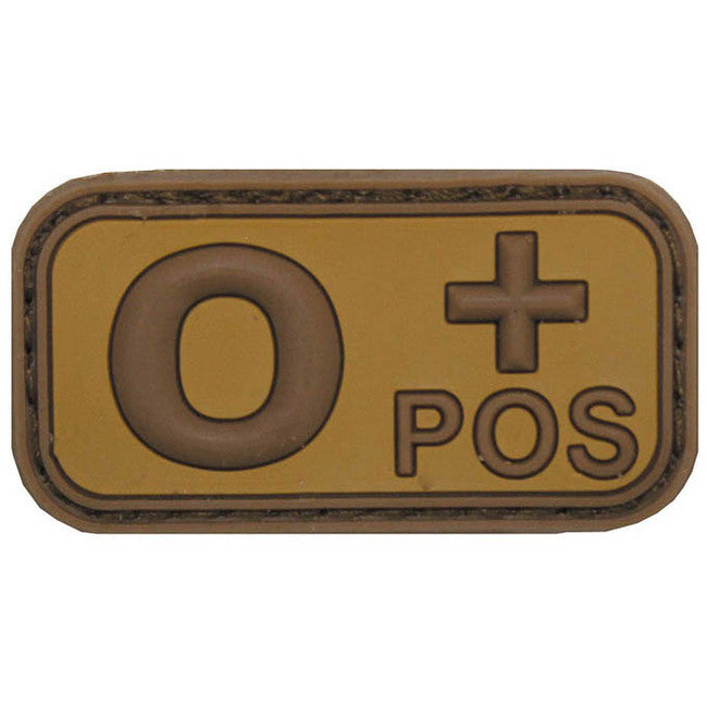 MFH patch gruppo sanguigno 3D 0 positive, khaki 5x2,5cm