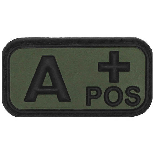 WARAGOD toppa gruppo sanguigno 3D A positive, nera 5x2,5cm