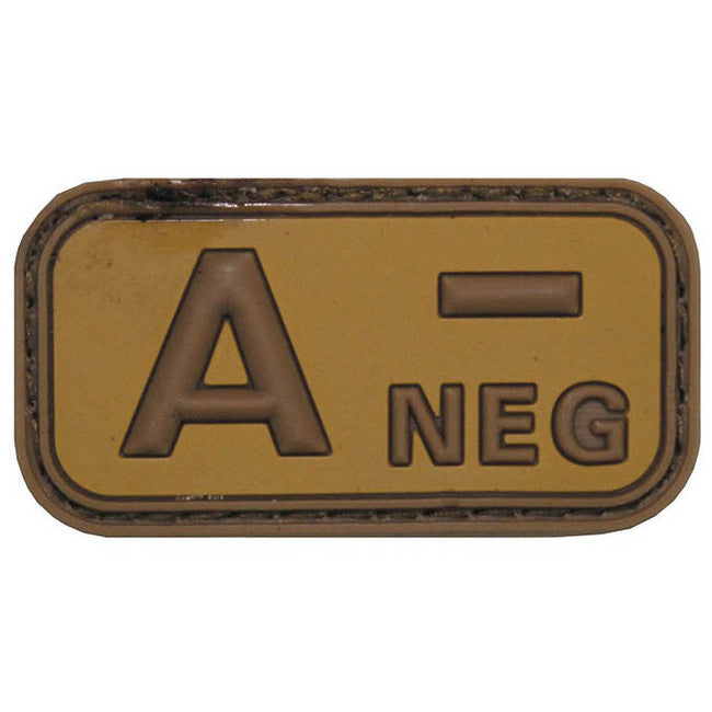 MFH toppa gruppo sanguigno 3D A negativo, khaki 5x2,5cm
