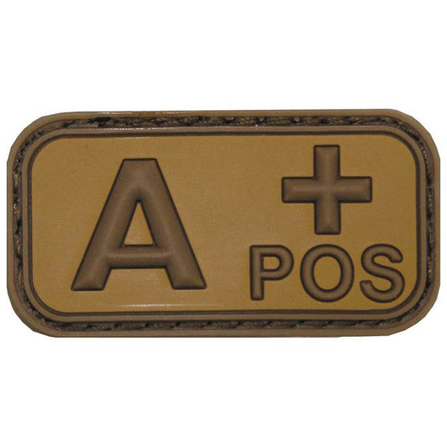 MFH toppa gruppo sanguigno 3D A positive, khaki 5x2,5cm