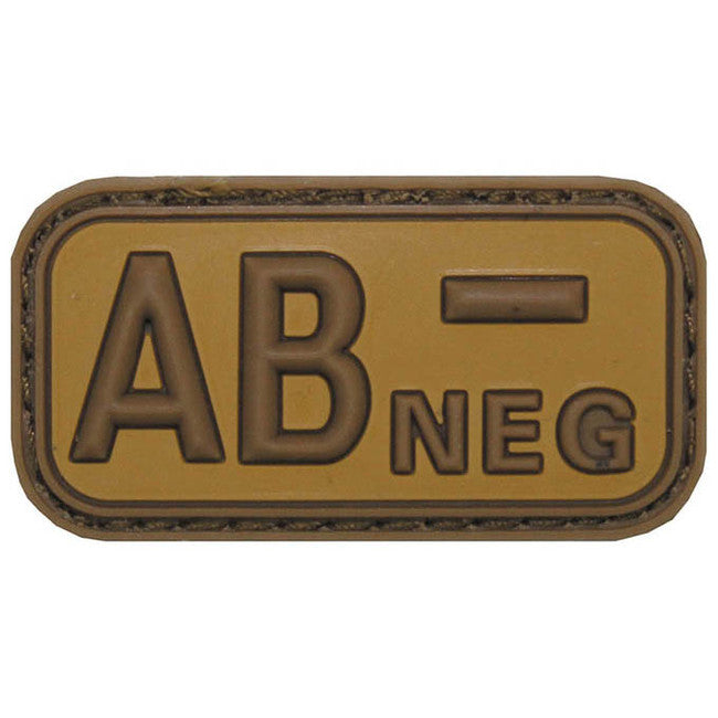 MFH toppa gruppo sanguigno 3D AB negative, khaki, 5x2,5cm