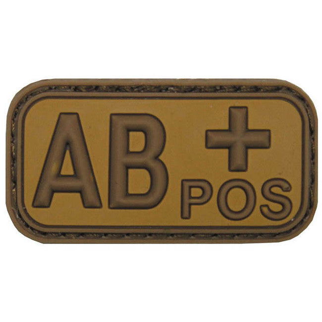 MFH toppa gruppo sanguigno 3D AB positive, khaki 5x2,5cm