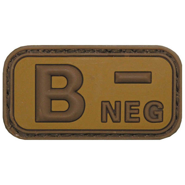 MFH gruppo sanguigno 3D B negative, khaki 5x2,5cm