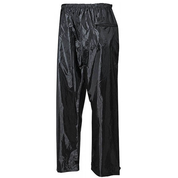 Fox Outdoor MFH pantaloni impermeabili in poliestere con PVC, neri