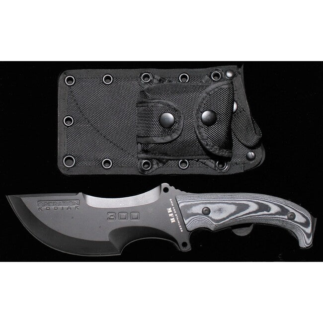 MFH Operazione Kodiak coltello, nero, fodero