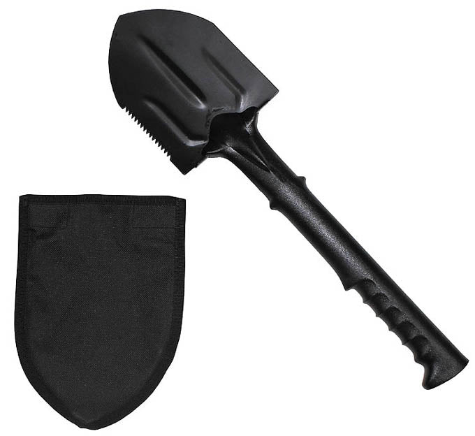 MFH Acciaio pala 44cm con manico in nylon e custodia