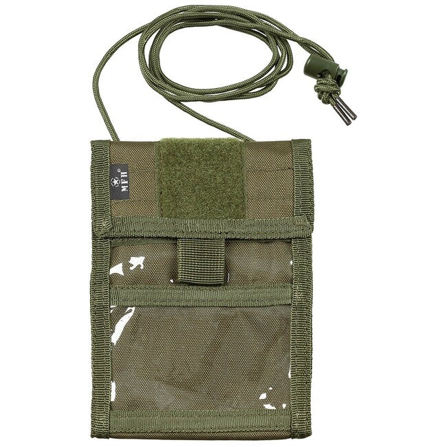 MFH Portafoglio da collo con coulisse, verde OD