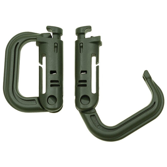 MFH Moschettone in plastica MOLLE, verde OD, 2 pz.