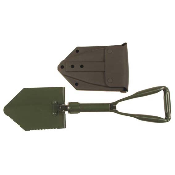 MFH Pala da campo BW a 3 pezzi interamente in metallo con rivestimento in PVC e fodero, oliva