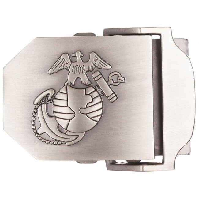 MFH USMC fibbia da cintura, argento, metallo, circa 4 cm