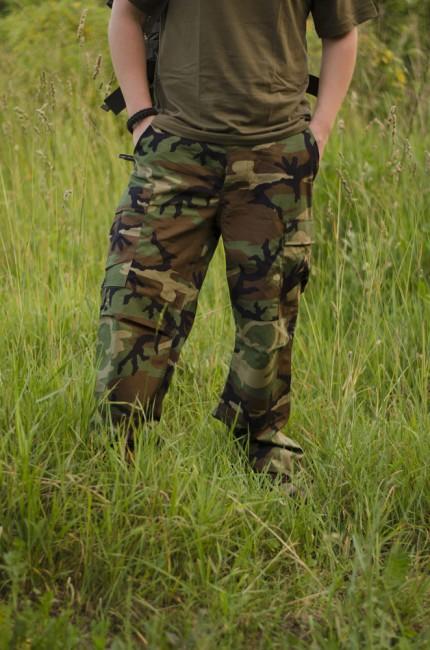 MFH BDU pantaloni da uomo rip-stop, woodland