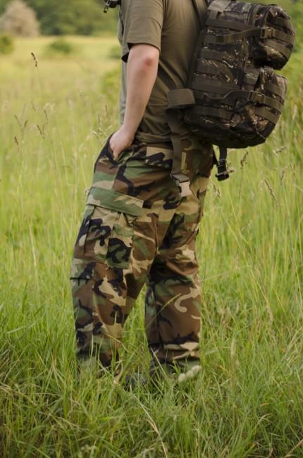 MFH BDU pantaloni da uomo rip-stop, woodland