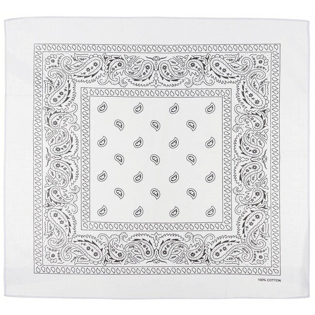 MFH Sciarpa, bianco-nero, circa 55 x 55 cm, cotone