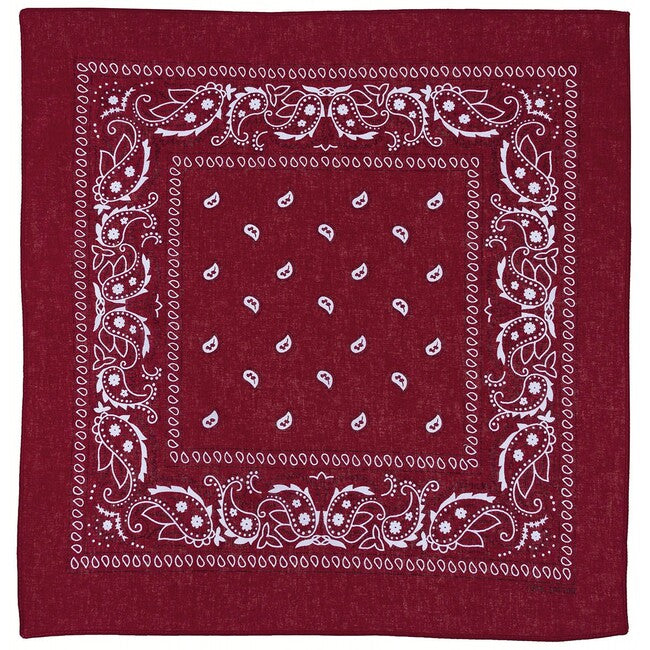 MFH Sciarpa, circa 55 x 55 cm, bordeaux-nero, cotone