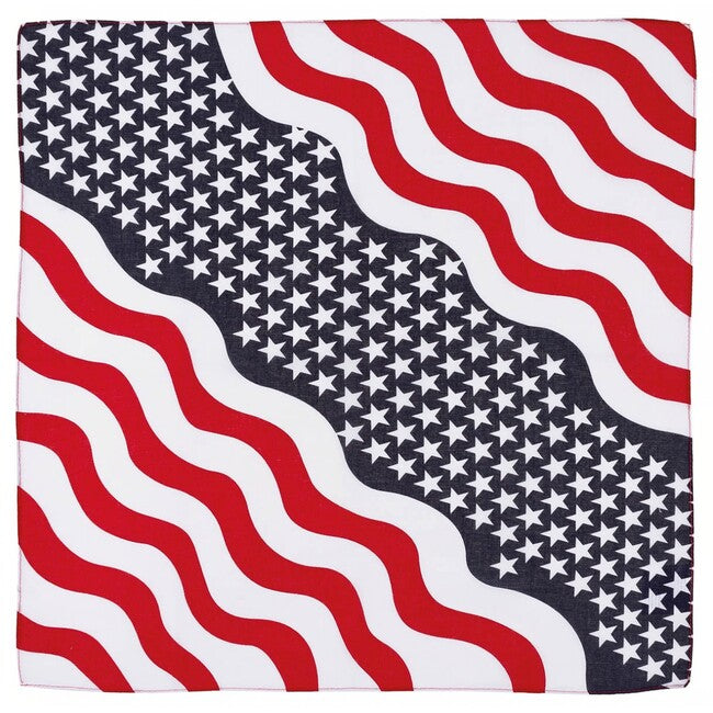 MFH Sciarpa, stelle e strisce, circa 55 x 55 cm, cotone