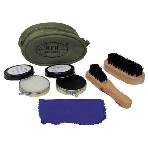 MFH set di creme per scarpe, 2 spazzole e 2 creme