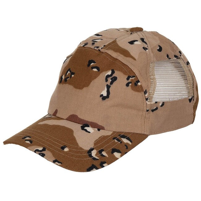 MFH Cappello - misura regolabile, con inserti in rete, 6col deserto