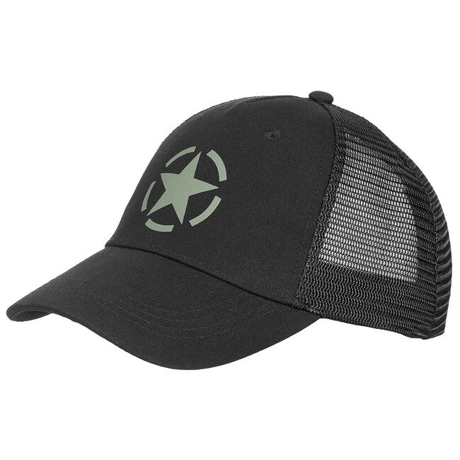 MFH Cappello Trucker, misura regolabile, nero