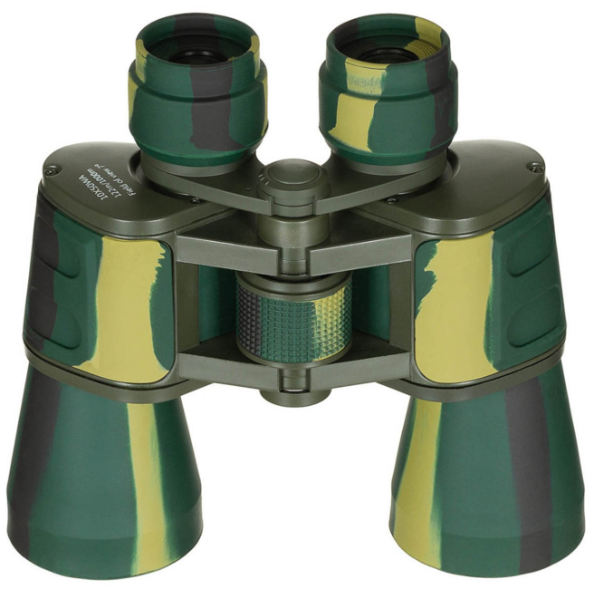 MFH 10 x 50 binocolo pieghevole, woodland, obiettivo rubino
