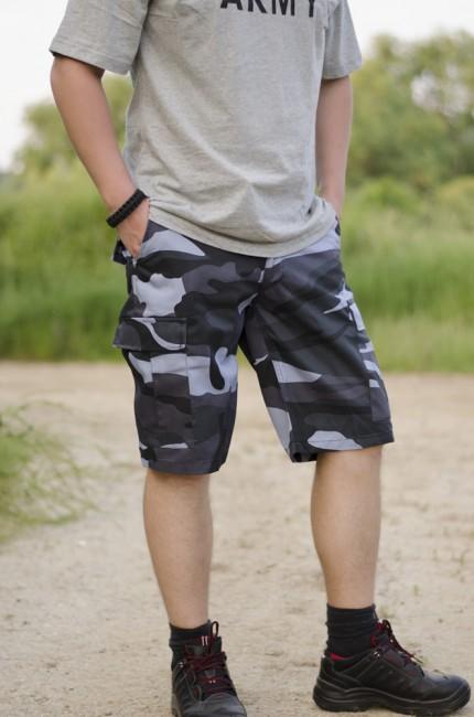 MFH BDU pantaloncini da uomo, azzurro