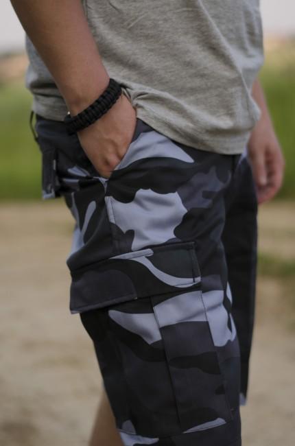 MFH BDU pantaloncini da uomo, azzurro