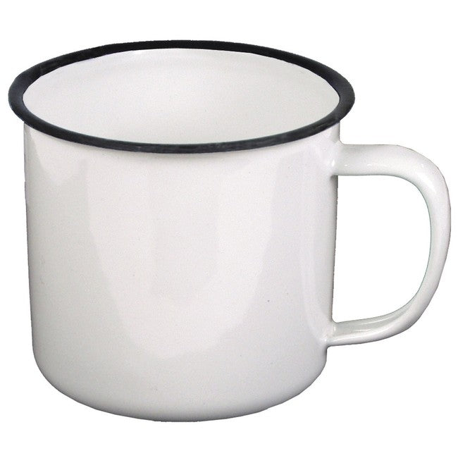 MFH Tazza smaltata, bianca 350ml