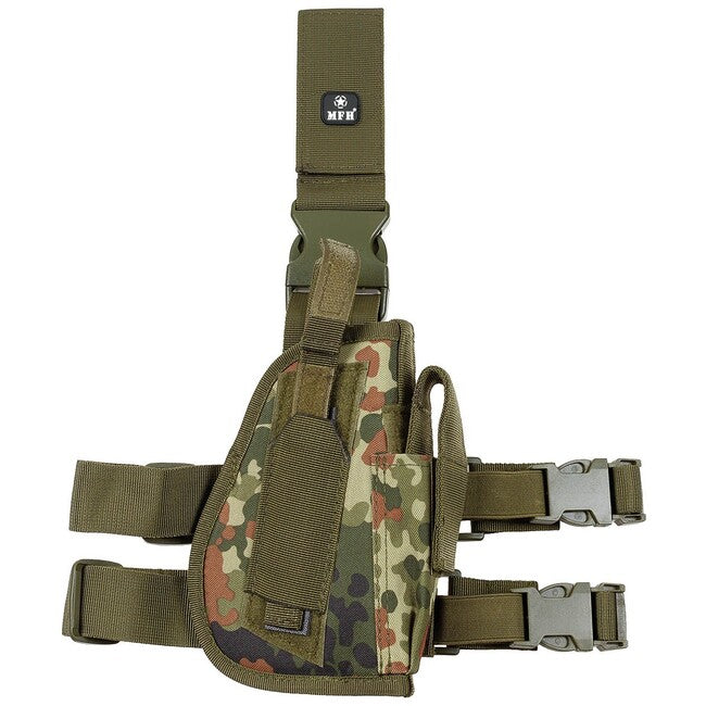 MFH Fondina per pistola cosciale destra, bw camo