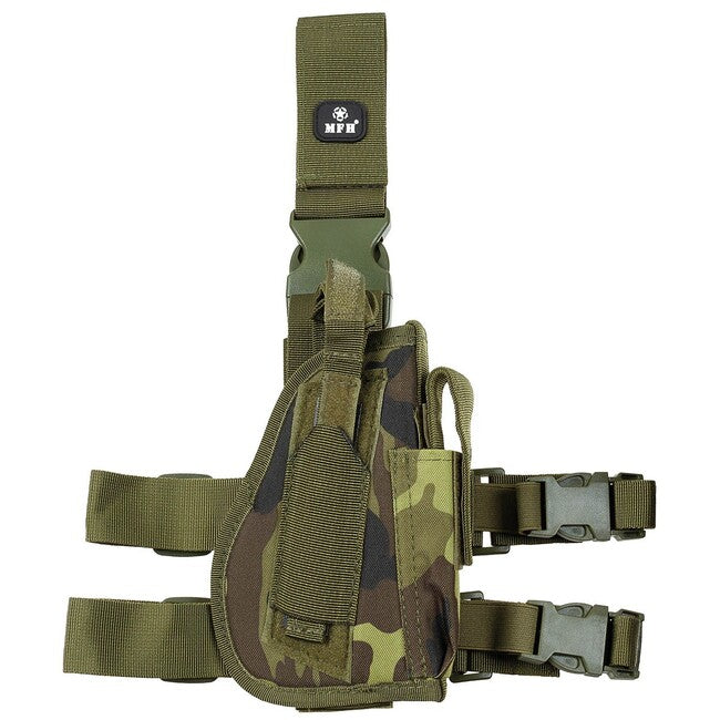 MFH M 95 cz fondina per pistola cosciale destra, camo