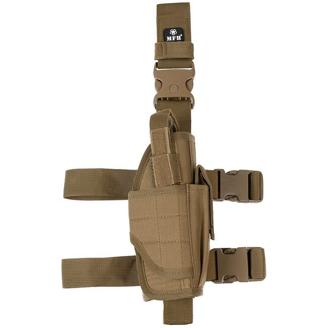 MFH Fondina per pistola MOLLE destra, tinta coyote