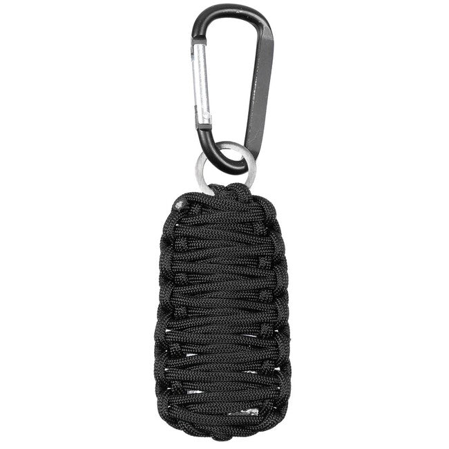 MFH Kit di sopravvivenza con corda da paracadute, nero