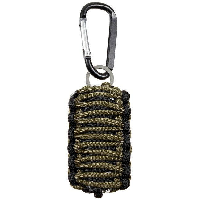 MFH Kit di sopravvivenza con corda da paracadute, verde OD/nero