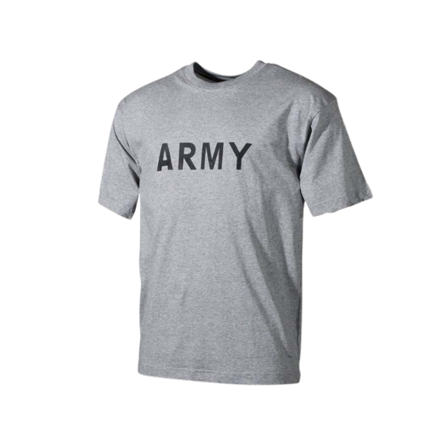 MFH maglietta con scritta army, grigio, 160g/m2