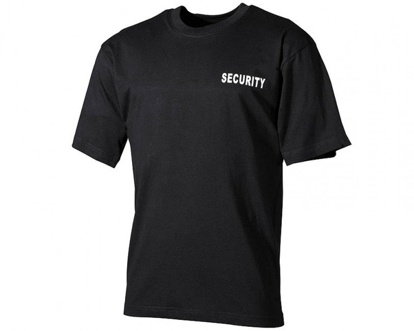 MFH maglietta con scritta security, nero, 160g/m2