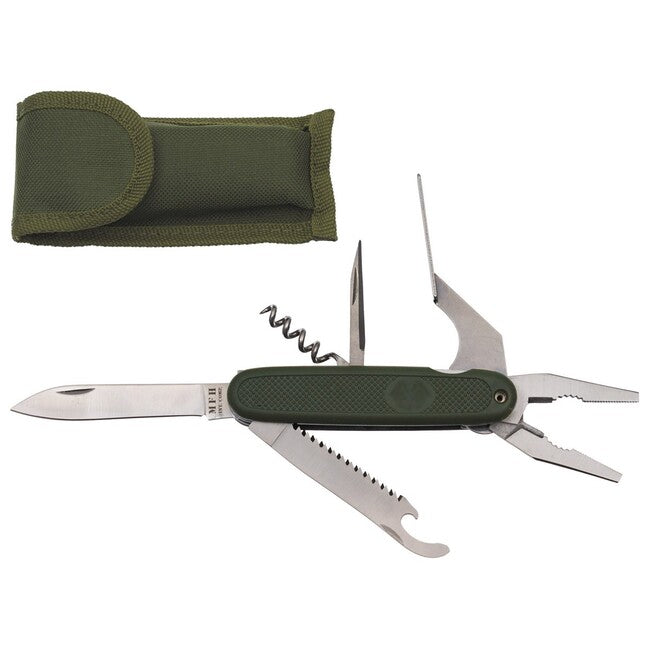 MFH Coltello tascabile con pinze, stile BW, verde OD