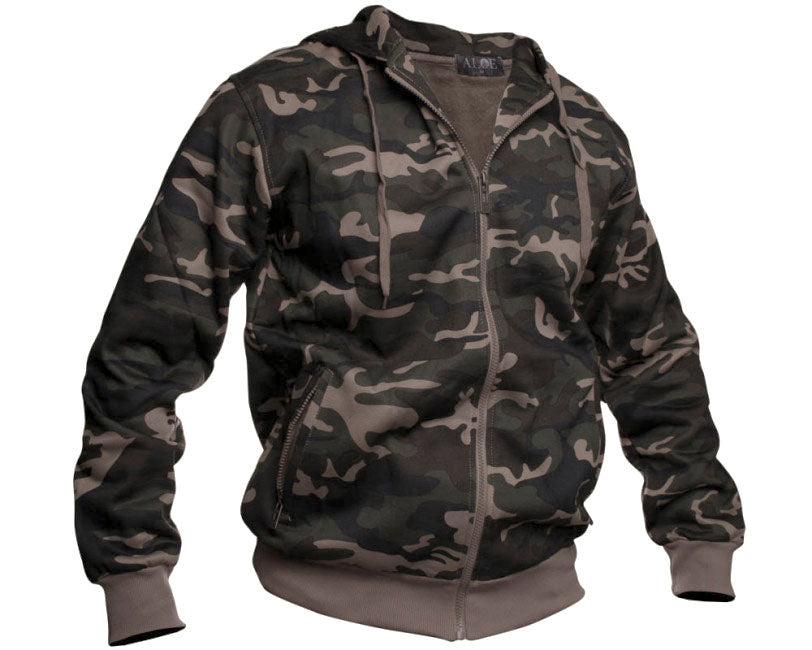 O&T AloeStar High Zipper felpa, verde mimetico