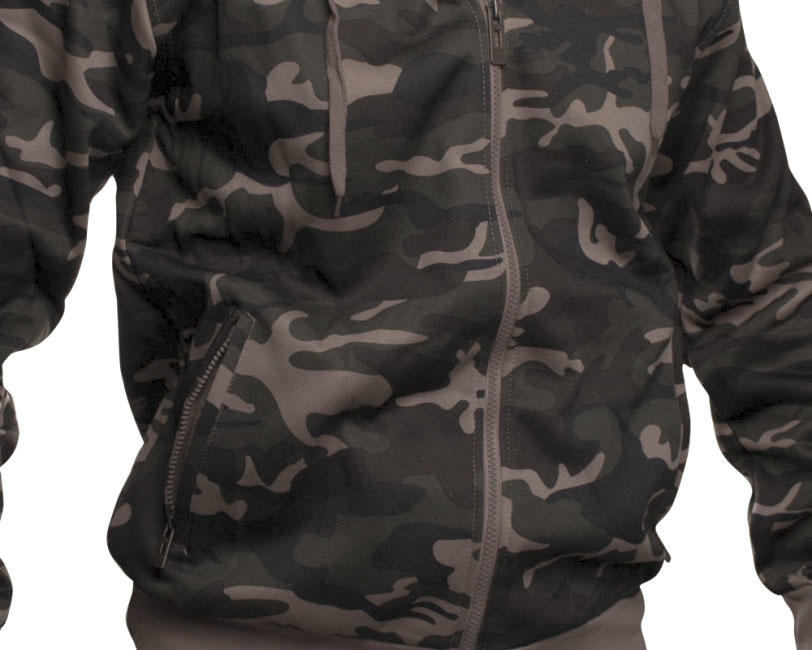 O&T AloeStar High Zipper felpa, verde mimetico