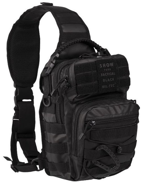 Mil-Tec Tactical zaino monospalla, nero 10L