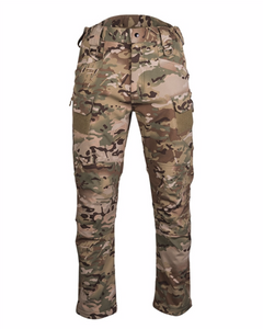 Mil-Tec Assault podložene softshell hlače, Multitarn