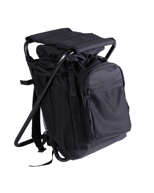 Mil-Tec zaino con sedia, nero