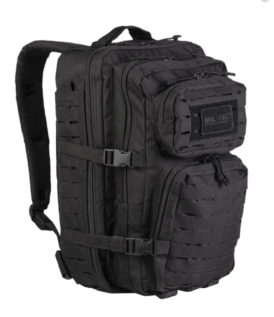 Mil-Tec US Assault Large Laser Cut zaino, nero, 36L