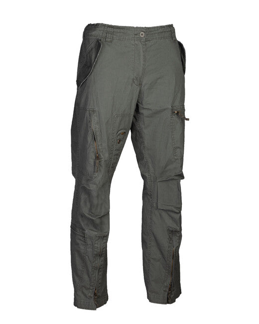 Mil-Tec Pantaloni in cotone vintage per aerei taglio dritto pre-stampati, oliva