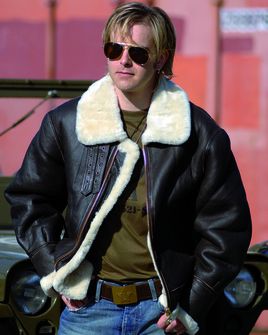 Mil-Tec US Bomber B3 giacca in pelle con colletto, marrone