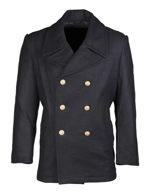 Mil-Tec BW cappotto in lana marina con bottoni dorati, blu scuro
