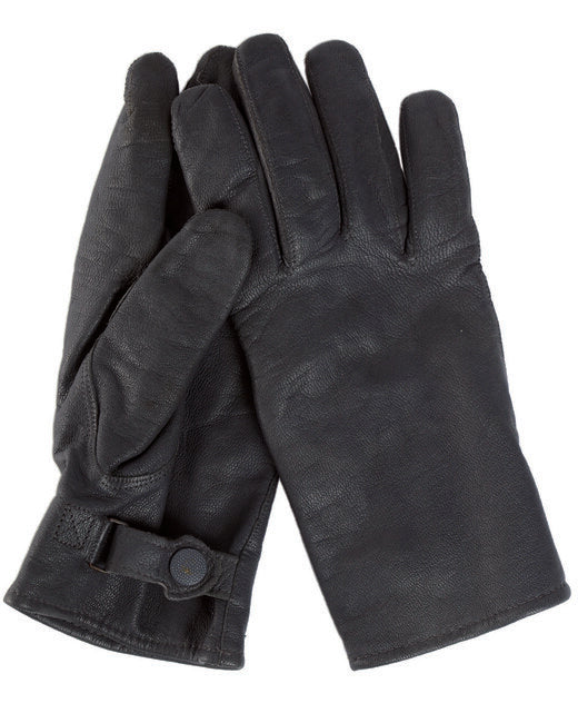 Mil-Tec guanti BW in pelle di capra nera con fodera interna