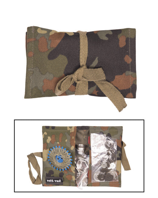 Mil-Tec kit da cucito con custodia, flecktarn