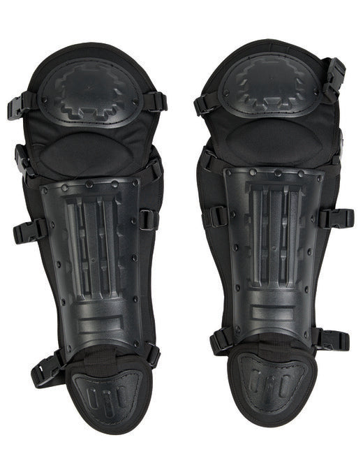 Mil-Tec protezioni per le gambe per la polizia antisommossa, nere