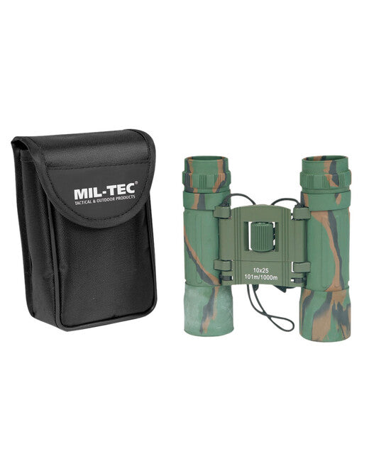 Mil-Tec Binocolo 10x25 pieghevole, Woodland