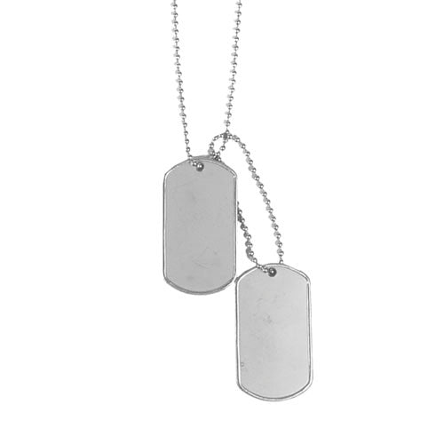 Mil-Tec Dog-Tags medagliette per cani in acciaio inox opaco con catenina nichelata
