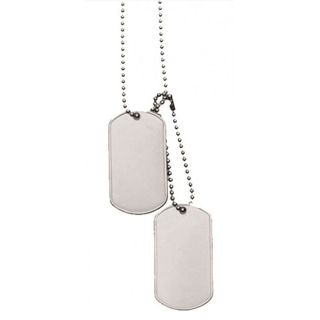 Mil-Tec Dog-Tags medagliette per cani in acciaio inox opaco con catena